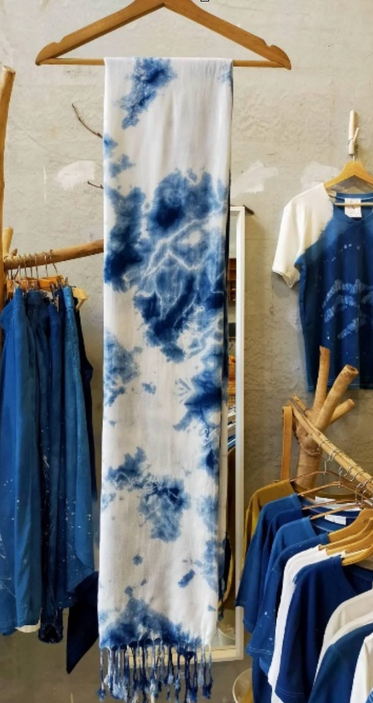 手工藍染圍巾 天空系列-晴空